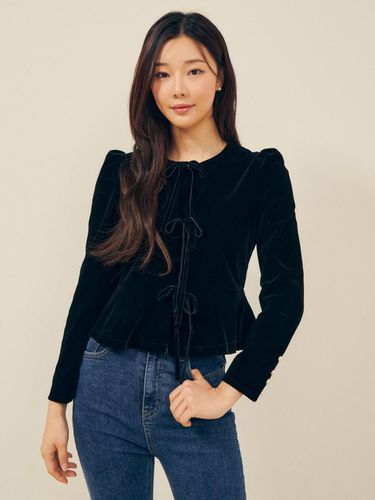 Velvet ribbon puff peplum blouse GPCP0BL901 - JJ JIGOTT - Modalova