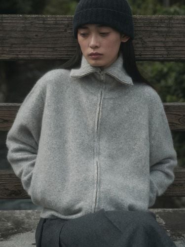 TURTLENECK KNIT ZIP-UP_MELANGE GREY - SAGEMENT - Modalova