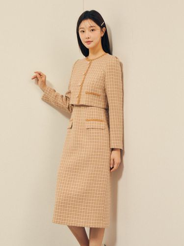 Wool Houndtus Jacket H dress GPBP0OP121 - JJ JIGOTT - Modalova