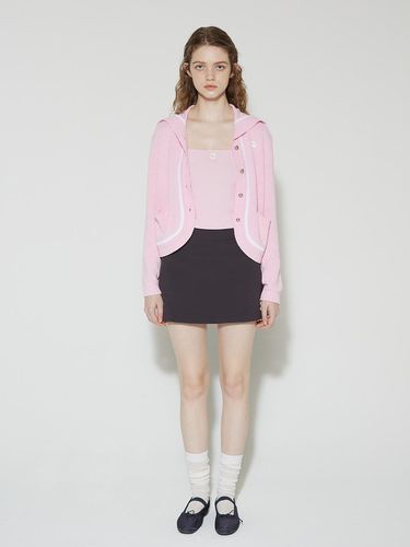 Open collar cardigan_pink - adit - Modalova