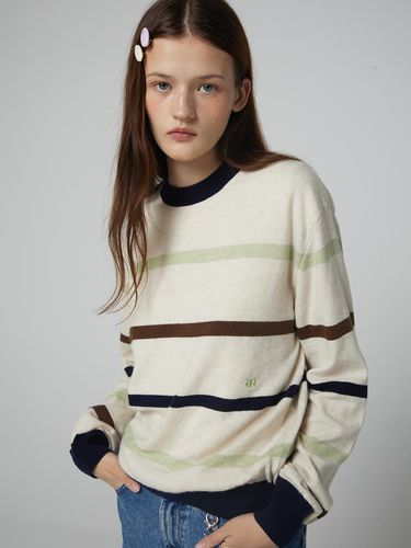 Natural crew neck knit_beige - adit - Modalova