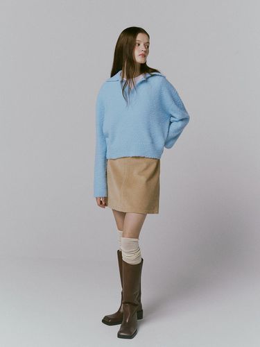 Soft collar knit_Sky blue - adit - Modalova