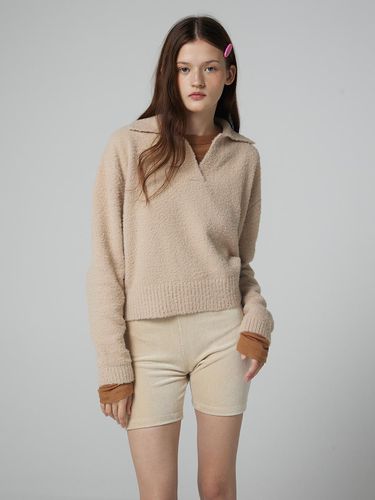 Soft collar knit_beige - adit - Modalova