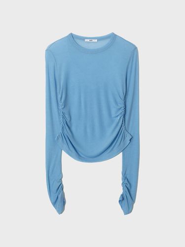 Side shirring long sleeve t-shirt_blue - adit - Modalova