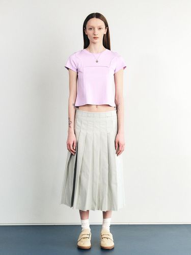 RAW CUT COTTON NYLON PLEATS LONG SKIRT () - SEALOT - Modalova