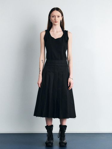 RAW CUT COTTON NYLON PLEATS LONG SKIRT () - SEALOT - Modalova