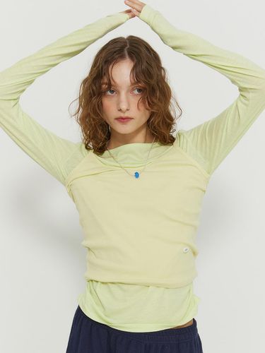 V neck daily top_light yellow - adit - Modalova