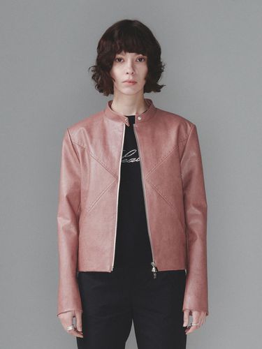 STITCHED ECO LEATHER JACKET (PINK) - SEALOT - Modalova