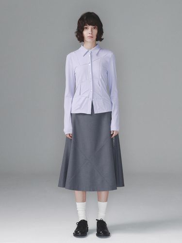 STITCHED MIDI SKIRT (GREY) - SEALOT - Modalova