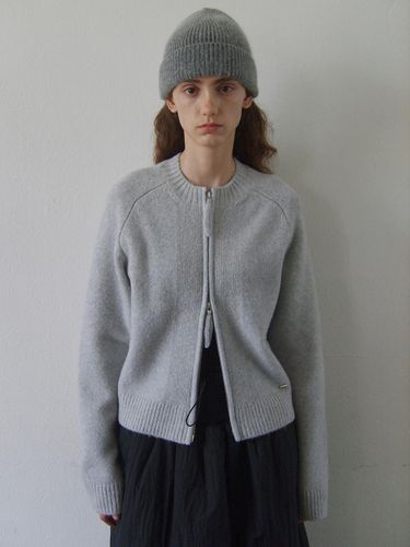 MERINO WOOL KNIT ZIP-UP - Enor - Modalova