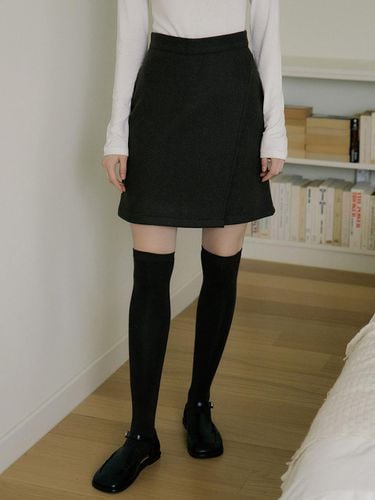 EOT WOOL WRAP MINI SKIRT_Brown - REORG - Modalova