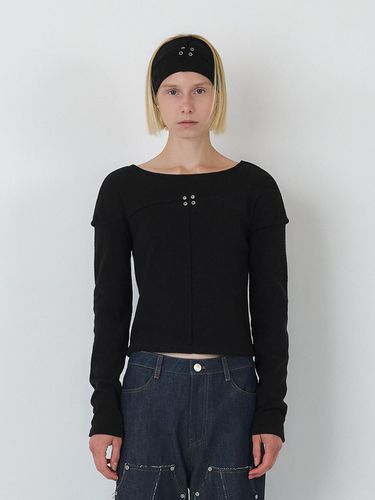 SIGNAUTRE RAW CUT EYELET LONG SLEEVE TOP () - SEALOT - Modalova