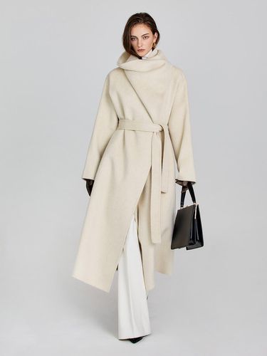 Shawl collar wool long coat - MOONT - Modalova