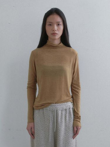 Essential Tencel Wool Turtleneck T-shirt [Camel] - Monochrome - Modalova