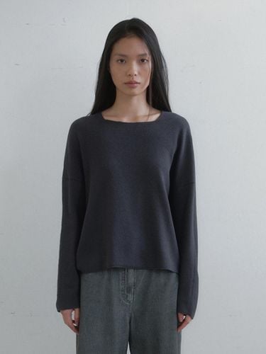 Cotton Blend Loose Fit T-shirt [Charcoal] - Monochrome - Modalova