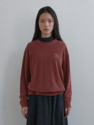 Cotton Terry Relaxed Fit Sweatshirt [Red] - Monochrome - Modalova