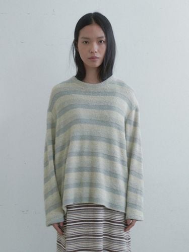 Towel-Textured Striped Overfit T-shirt [] - Monochrome - Modalova