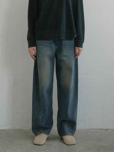 Wide Leg Tint Wash Denim Pants [] - Monochrome - Modalova