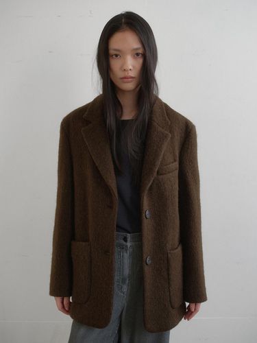 Oversized Wool Alpaca Jacket [Brown] - Monochrome - Modalova