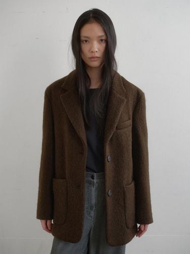 Oversized Wool Fur Jacket [Brown] - Monochrome - Modalova