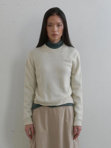 Cashmere Round Neck Relaxed Pullover [Beige] - Monochrome - Modalova