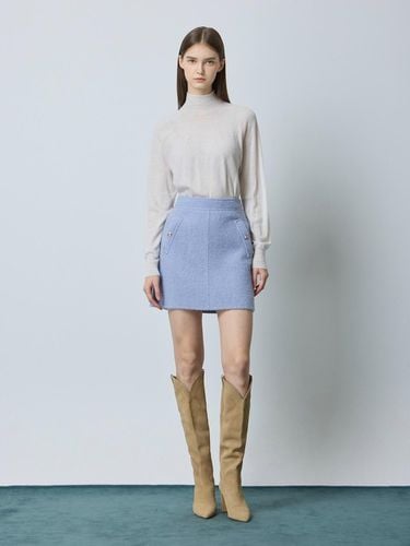 Boucl Handmade Wool Mini Skirt [Blue] (BL_C244MSD502) - CC collect - Modalova