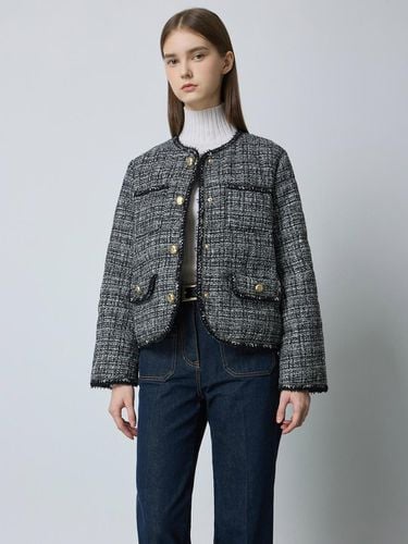 Tweed Short Down Jacket [Black] (C244PSG802) - CC collect - Modalova