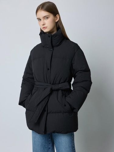 Belted Half Length Lightweight Down Jacket [Black] (C244PSG189) - CC collect - Modalova