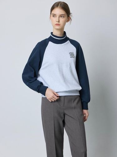 Boucle Logo Half High-Neck Cotton Sweatshirt [Light Gray] (LG_C244PSM056) - CC collect - Modalova