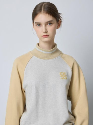 Boucle Logo Half High-Neck Cotton Blend Sweatshirt (ME_C244PSM056) - CC collect - Modalova