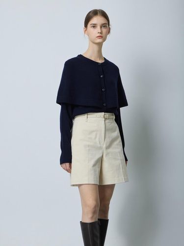 Belted Pleated Cotton-Blend Corduroy Shorts (IV_C244MSA054) - CC collect - Modalova