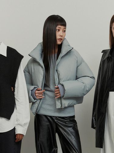 Funnel Neck Puffer Down Cropped Jacket - RE RHEE - Modalova