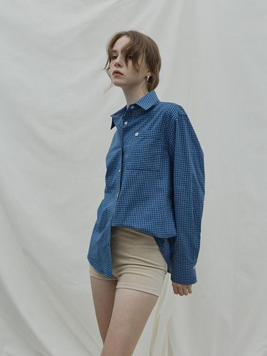 Gentle check shirt_blue - adit - Modalova