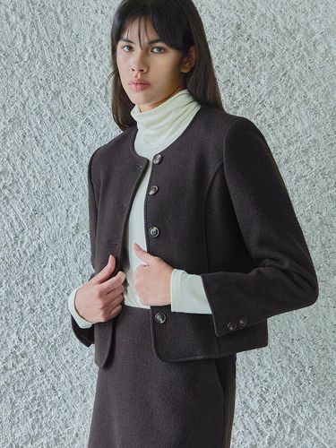 CLASSIC TWEED JACKET / BROWN - Ihr - Modalova