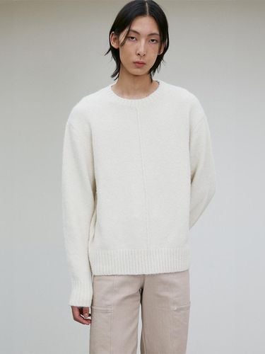 Unisex Wool Blend Crew Neck Knit Top [White] - RE RHEE - Modalova