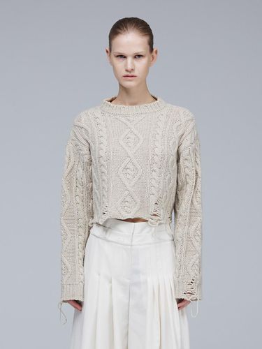 Twisted crop damaged knitwear - MMAM - Modalova