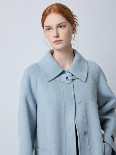 Leather-trimmed Handmade Wool-Cashmere Semi A-line Coat (LB_C244MSG158) - CC collect - Modalova