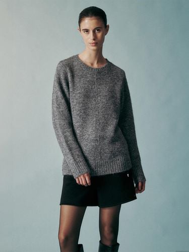 Wool Blend Crew Neck Top [Dark Gray] - RE RHEE - Modalova