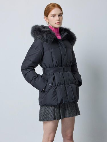 Belted High-Neck Short Down Jacket [Black] (C244PSG188) - CC collect - Modalova