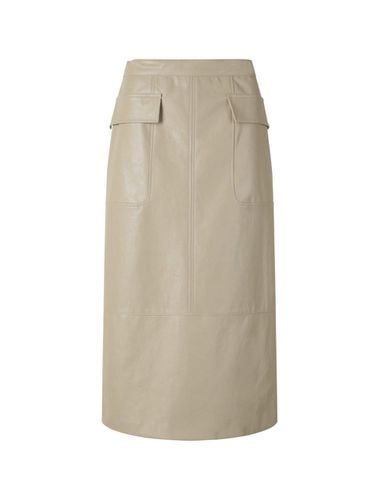 Eco Leather Midi H-Line Skirt [Beige] (C244MSD036) - CC collect - Modalova