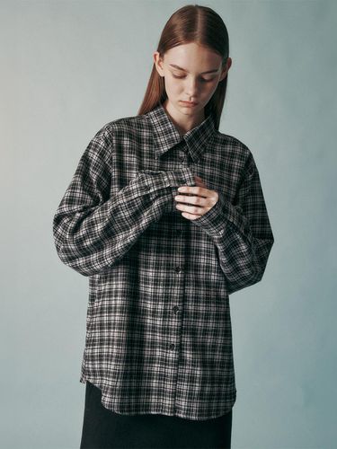 Fleece Checked Cotton Shirt [PINK] - RE RHEE - Modalova