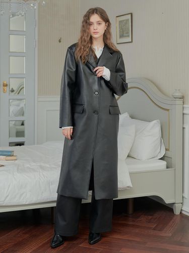 BK LEATHER 3 - BUTTON LONG COAT - ILLUSTRIS ILLUSION - Modalova