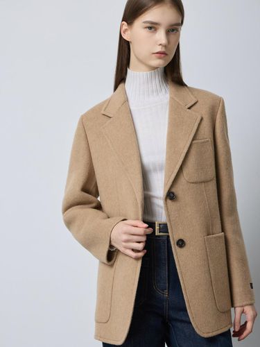 Tailored Handmade Wool-Cashmere Single Button Jacket [Beige] (BE_C244MSG501) - CC collect - Modalova