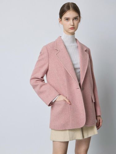 Alpaca Blend Herringbone Single Button Jacket [Pink] (PK_C244MSF032) - CC collect - Modalova