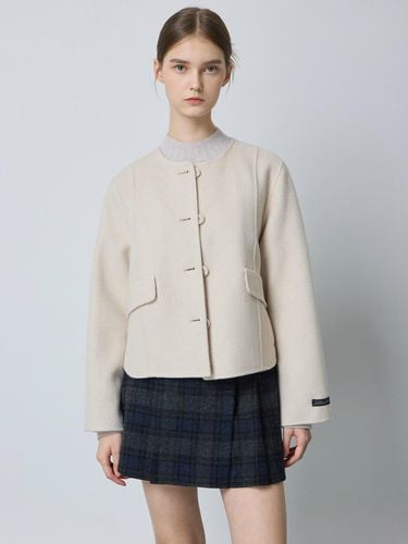 Collarless Cashmere Blend Cropped Handmade Jacket (LE_C244MSG504) - CC collect - Modalova