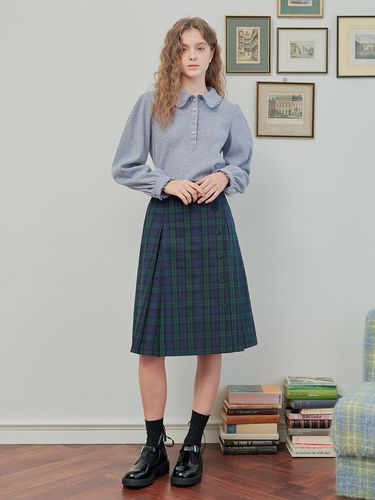 GREEN CHECK WRAP SKIRT - ILLUSTRIS ILLUSION - Modalova