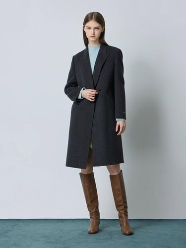 Cashmere Blend Semi-Double Handmade Long Coat [Charcoal Gray] (CG_C244MSG534) - CC collect - Modalova