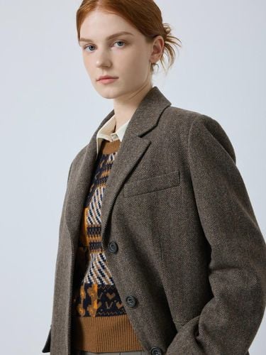 Herringbone Single 3-Button Wool-blend Jacket (DE_C243MSF103) - CC collect - Modalova