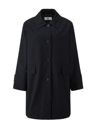 Balmacaan Cotton Mid-Length Coat [Dark Navy] (DN_C243MSJ002) - CC collect - Modalova