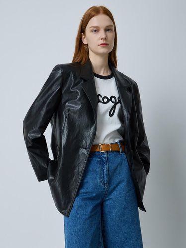 Tailored Oversized Relaxed Fit Leather Jacket [Black] (BK_C243PSF511) - CC collect - Modalova